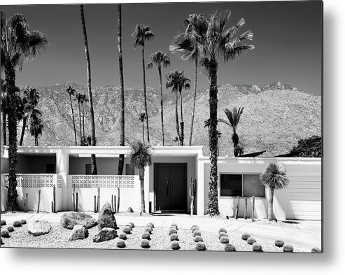 Architecture Metal Print featuring the photograph Black California Series - White House Palm Springs by Philippe HUGONNARD