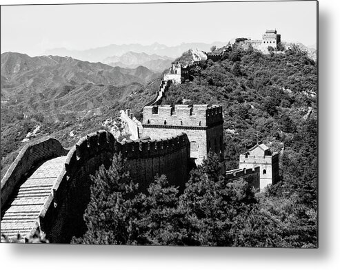 Great Wall Of China Metal Print featuring the photograph Black China Series - Great Wall of China by Philippe HUGONNARD