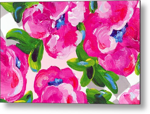 Abstract Flowers Metal Print featuring the painting Blossoming 2 by Beth Ann Scott