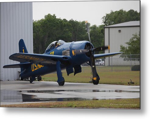 Blue Angels Metal Print featuring the photograph Blue Angels F8F Bearcat by Custom Aviation Art