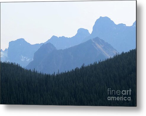 Scenic Metal Print featuring the photograph Blue Hue Mountains by Mary Mikawoz