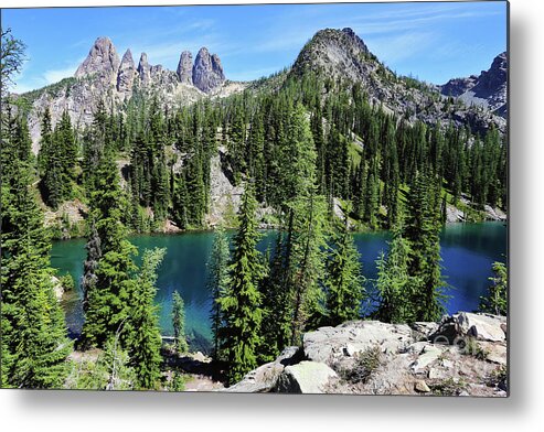 Mountains Metal Print featuring the photograph Blue Lake by Sylvia Cook