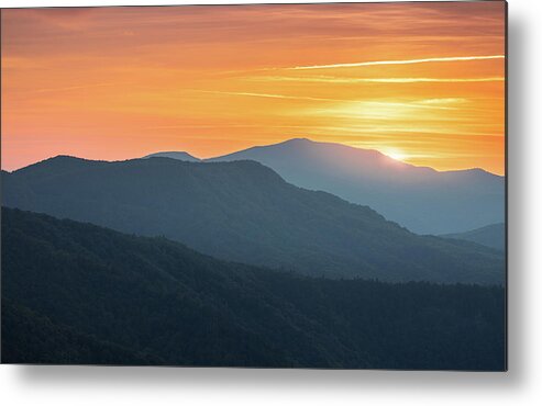 Linville Gorge Metal Print featuring the photograph Blue ridge Mountains Linville Gorge Hawksbill Mountain North Carolina by Jordan Hill