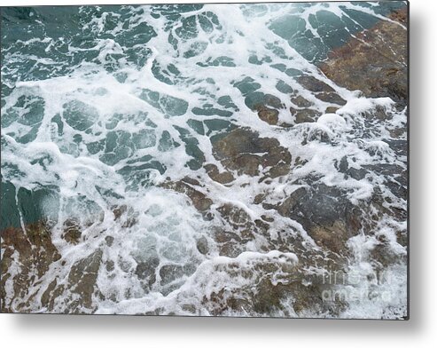 Sea Water Metal Print featuring the photograph Blue sea water flows over the rocks 3 by Adriana Mueller