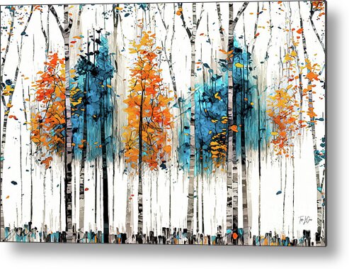 Abstract Metal Print featuring the painting Abstract Trees by Tina LeCour