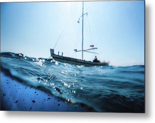 Ocean Metal Print featuring the photograph Blurred Lines by Sina Ritter