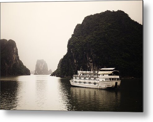 Halong Bay Metal Print featuring the photograph Boat Trip across Famous Halong Bay by Bernd Schunack