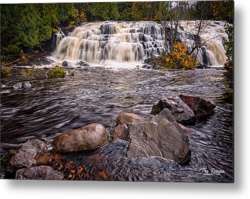 Waterfalls Metal Print featuring the photograph Bond Falls by Peg Runyan