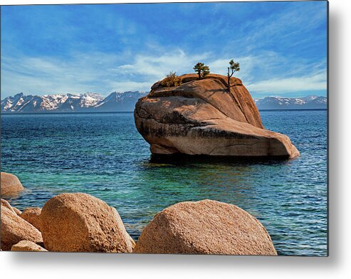 Lake Tahoe Metal Print featuring the photograph Bonsai Rock At Lake Tahoe by Jim Vallee