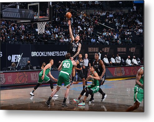 Nba Pro Basketball Metal Print featuring the photograph Boston Celtics v Brooklyn Nets - Game Two by Jesse D. Garrabrant