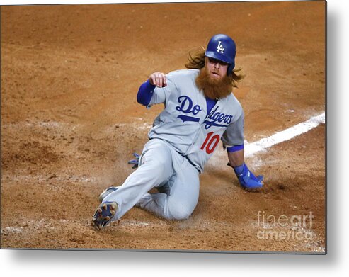 People Metal Print featuring the photograph Brad Peacock and Justin Turner by Bob Levey