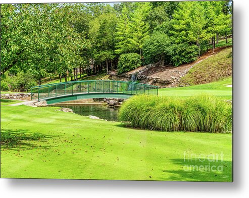 Ledgestone Golf Course Metal Print featuring the photograph Branson Golf Course Bridge Crossing by Jennifer White
