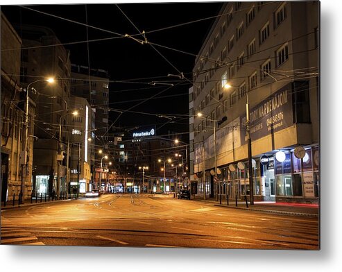 Slovakia Metal Print featuring the photograph Bratislava at night by Robert Grac