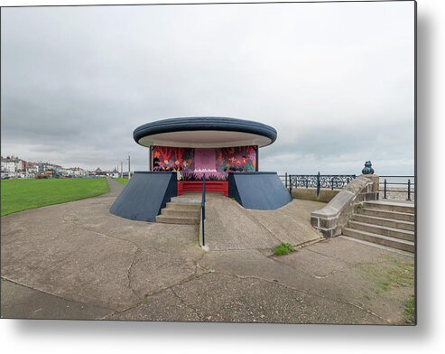 New Topographics Metal Print featuring the photograph Bray Seaside Shelter by Stuart Allen