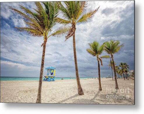 Beach Metal Print featuring the photograph Breezy Day on Hollywood Beach by Becqi Sherman