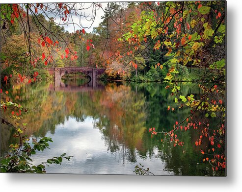 Blue Ridge Mountains Metal Print featuring the photograph Bridge at the Bass Pond by Robert J Wagner