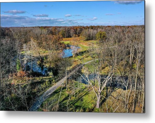 Rochester Metal Print featuring the photograph Bridge Over the Clinton River DJI_0384 by Michael Thomas