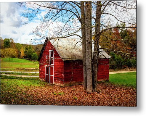 Barns Metal Print featuring the photograph Bright Red Painted Barn by Debra and Dave Vanderlaan