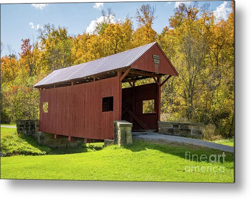 Brownlee Metal Print featuring the photograph Brownlee Covered Bridge, Washington County, PA by Sturgeon Photography