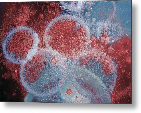 Bubbles Metal Print featuring the digital art Bubbles in Abstract by WAZgriffin Digital