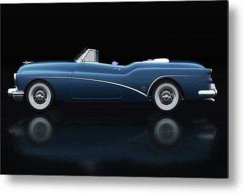 1950s Metal Print featuring the photograph Buick Skylark Convertible 1956. Lateral View by Jan Keteleer