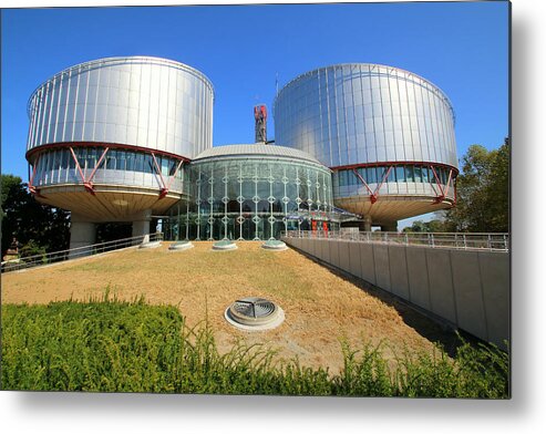 Democracy Metal Print featuring the photograph Building of the European Court of Human Rights at Strasbourg by Frans Sellies