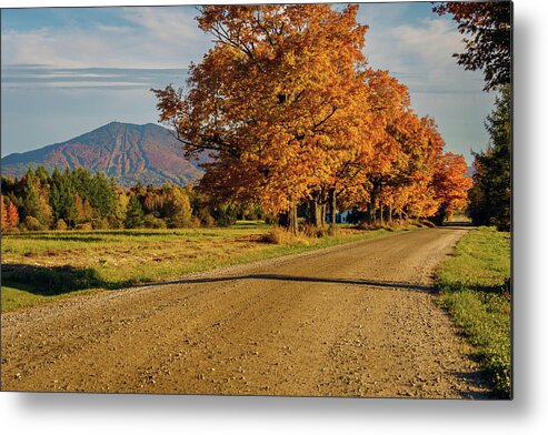 Landscape Metal Print featuring the photograph Burke Mountain From Sugarhouse Road During Fall Foliage Season by John Rowe
