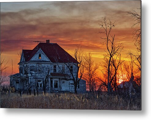 Abandoned Metal Print featuring the photograph Byegone - abandoned rural ND farm home by Peter Herman