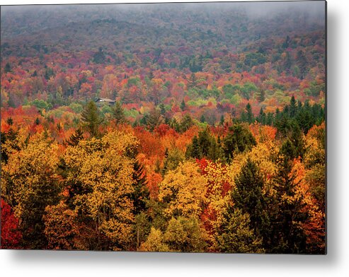 Green Mountains Metal Print featuring the photograph Cabin in Vermont fall colors by Jeff Folger