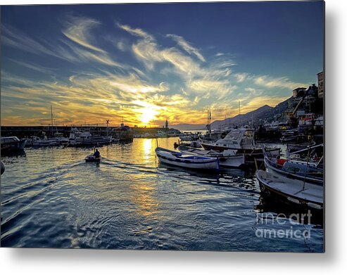 Scenery Metal Print featuring the photograph Camogli - Sunset - Italy by Paolo Signorini