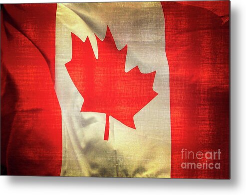 Flag Metal Print featuring the photograph Canadian flag by Delphimages Flag Creations