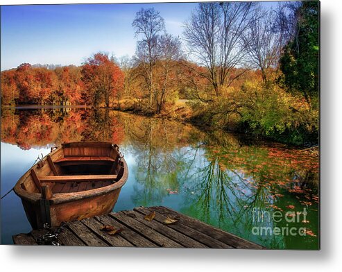 Lake Metal Print featuring the photograph Canoe on Patrick Henry Lake by Shelia Hunt