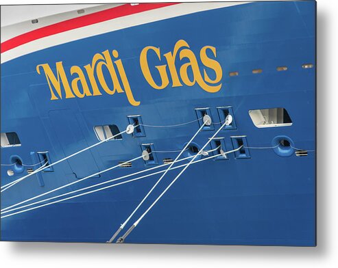 Carnival Metal Print featuring the photograph Carnival Mardi Gras Bow with Lines. by Bradford Martin