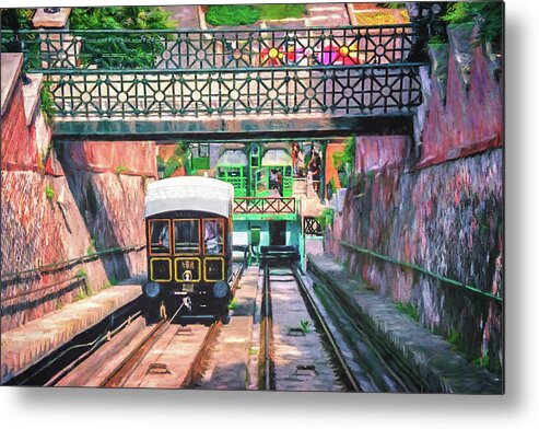 Budapest Metal Print featuring the photograph Castle Hill Funicular Budapest Hungary by Carol Japp