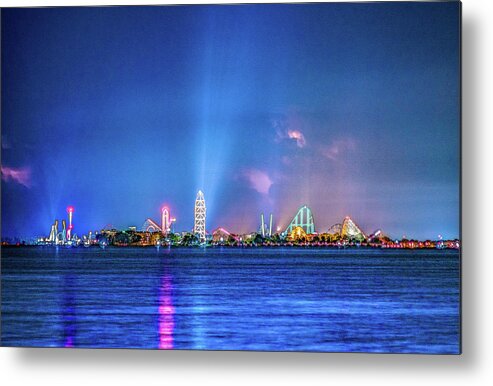 Cedar Point Metal Print featuring the photograph Cedar Point Amusement Park Before The Storm Sandusky Ohio by Dave Morgan