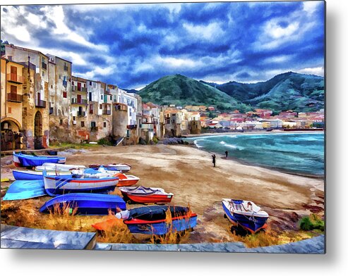 Italy Metal Print featuring the photograph Cefalu Waterfront by Monroe Payne