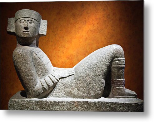 Mayan Art And Culture Metal Print featuring the photograph Chacmool by John Bartosik