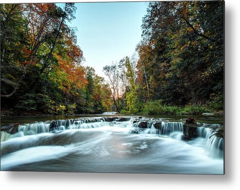 Fall Chagrin River Leaves Autumn Cleveland Metal Print featuring the photograph Chagrin River in Fall 3 by Alex Cooke