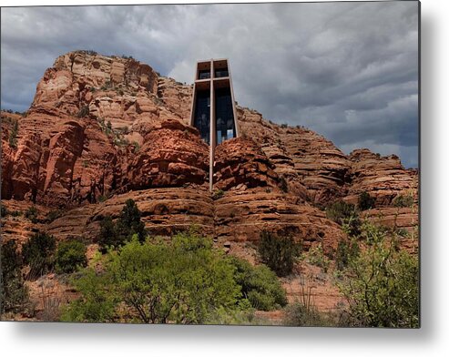 Chapel Metal Print featuring the photograph Chapel in the Red Rocks by Laura Putman