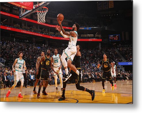 Miles Bridges Metal Print featuring the photograph Charlotte Hornets v Golden State Warriors by Jed Jacobsohn