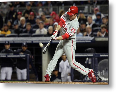 People Metal Print featuring the photograph Chase Utley by Jed Jacobsohn