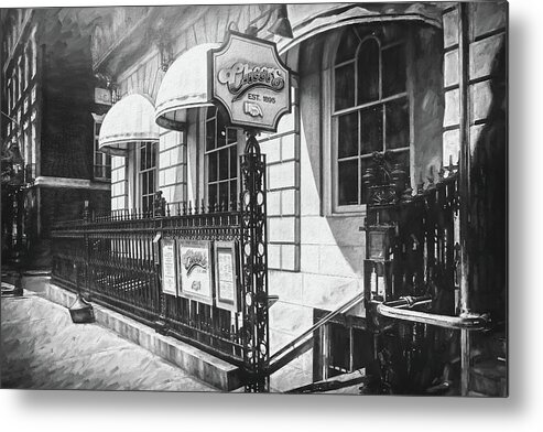 Boston Metal Print featuring the photograph Cheers Bar Beacon Hill Boston Black and White by Carol Japp