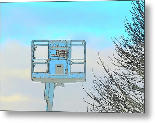 Cherry Metal Print featuring the photograph Cherr Picker and Tree by Jerry Sodorff