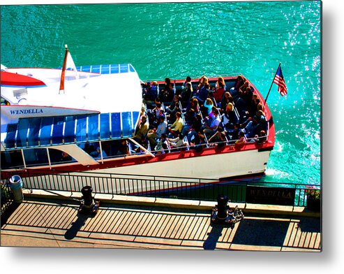 River Metal Print featuring the photograph Chicago River Tour Boat Dock by Patrick Malon