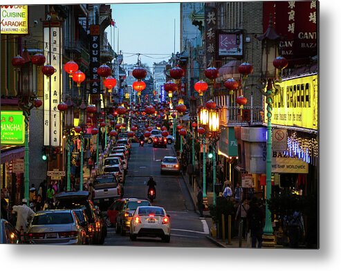  Metal Print featuring the photograph Chinatown Lanterns by Louis Raphael