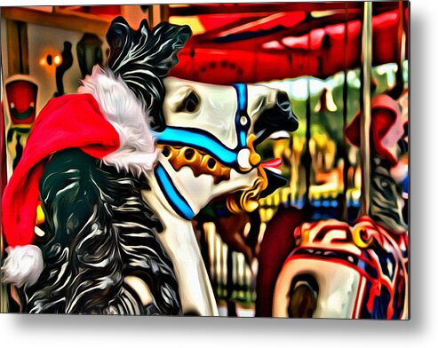 Alicegipsonphotographs Metal Print featuring the photograph Christmas Carousel by Alice Gipson