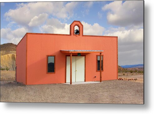 Desert Church Photo Metal Print featuring the photograph Church in the desert Southwestern USA by Bob Pardue