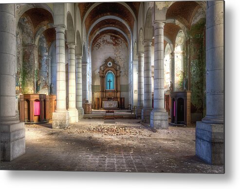 Abandoned Metal Print featuring the photograph Church of Decay by Roman Robroek