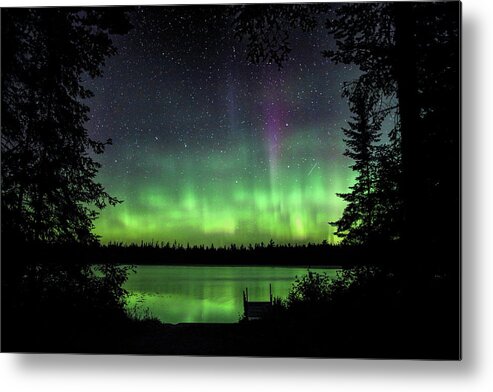 Aurora Borealis Metal Print featuring the photograph Circle Of Northern Lights by Dale Kauzlaric