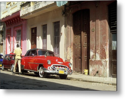 Havana Metal Print featuring the photograph Classic Chevrolet in La Habana Vieja Cuba by James Brunker